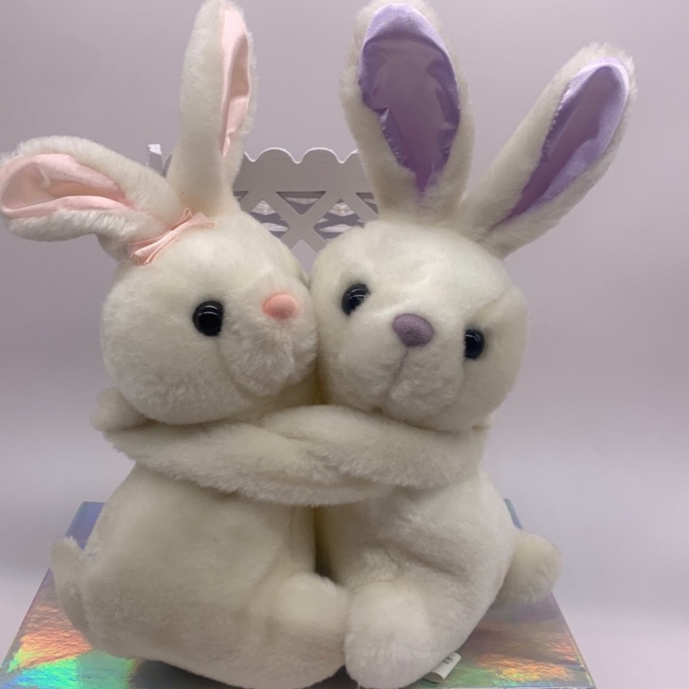 Bunny plush Twin Ebee Service, Inc. Cutest hugging 10" bunnies easter